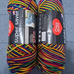 MEXICANA Multicolor Yarn - Red Heart Super Saver 2 Skeins NWT